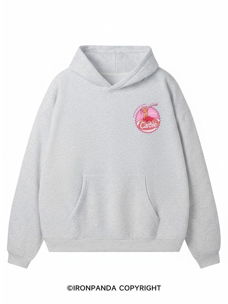 Carbie I Love Carbs Bread Pasta Pizza Premium Fleece Gym Hoodie