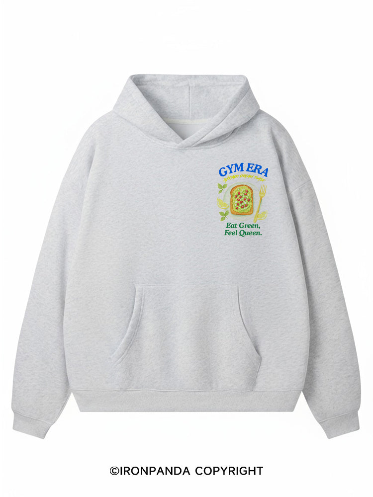 Eat Green Feel Queen  Premium Fleece Gym Hoodie