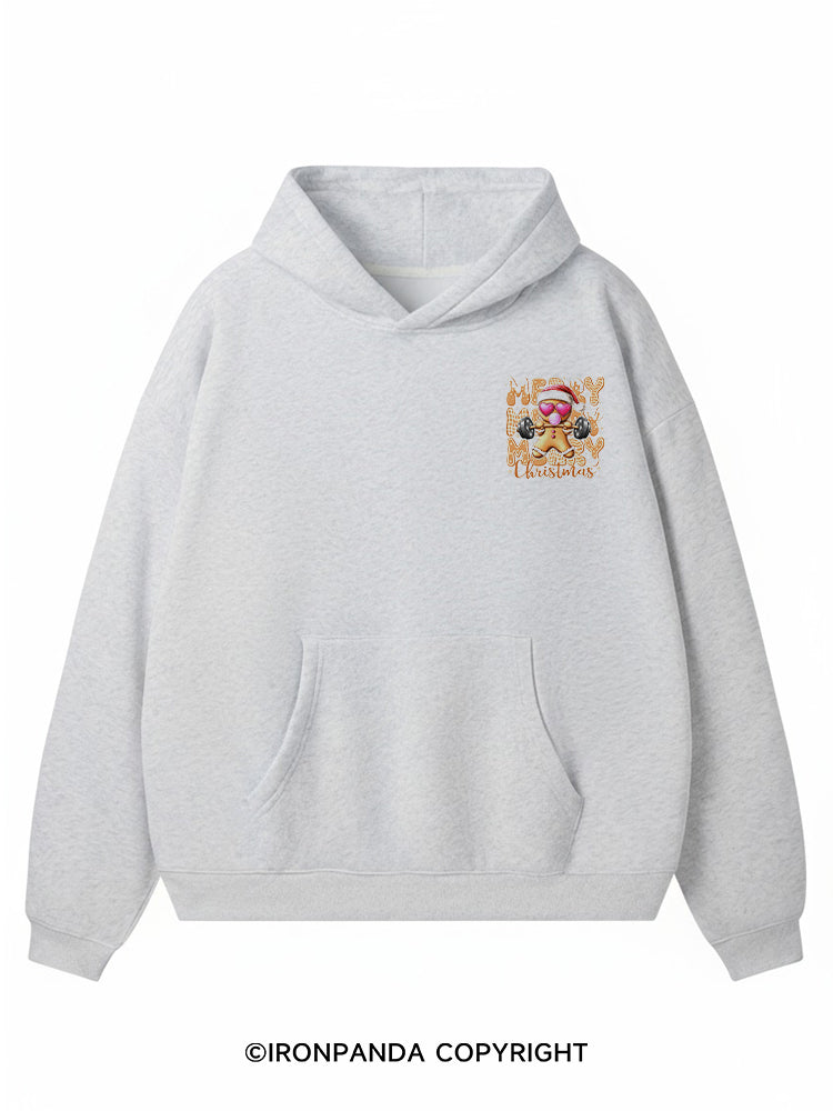 MERRY MERRY MERRY CHRISTMAS Premium Fleece Gym Hoodie
