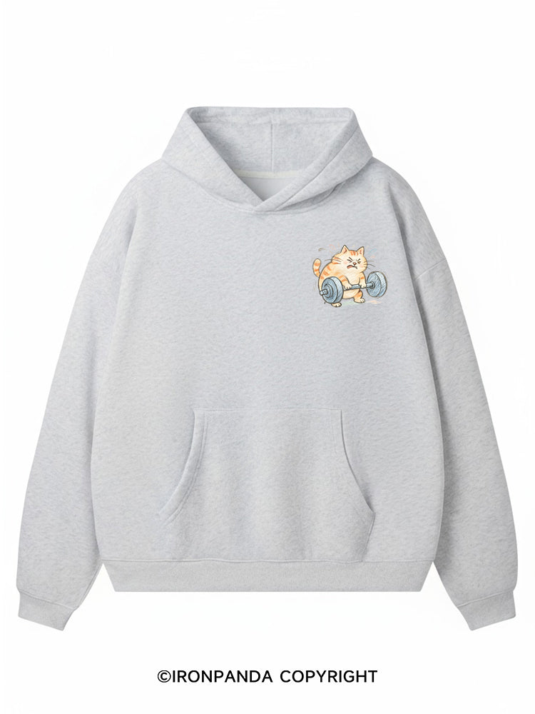 WORKING ON MY MEOWSCLES Premium Fleece Gym Hoodie