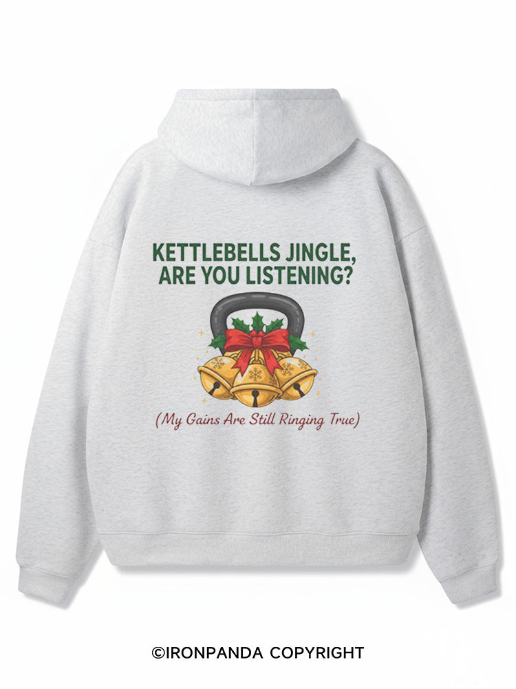 Kettlebells jingle are you listening? Premium Fleece Gym Hoodie