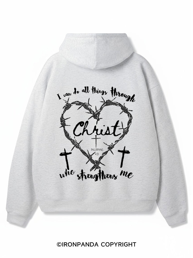 I can do all things through Christ who strengthens me Premium Fleece Gym Hoodie