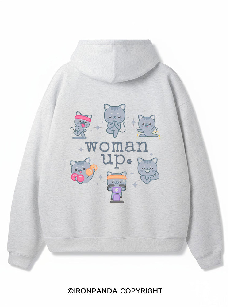 WOMAN UP Premium Fleece Gym Hoodie