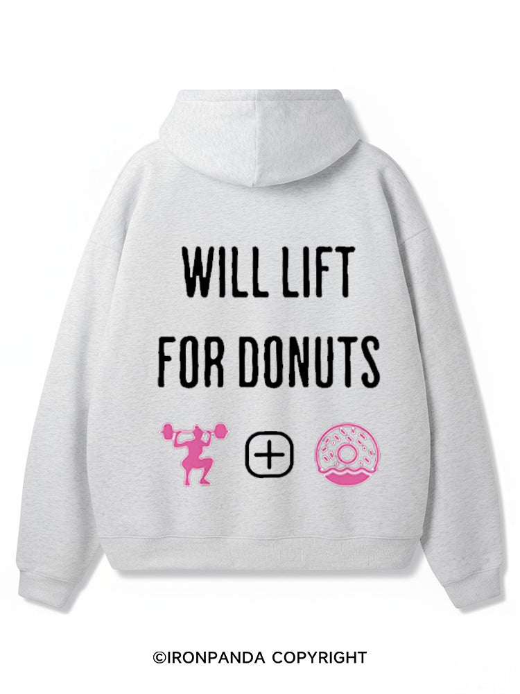 Will Lift for Donuts Premium Fleece Gym Hoodie