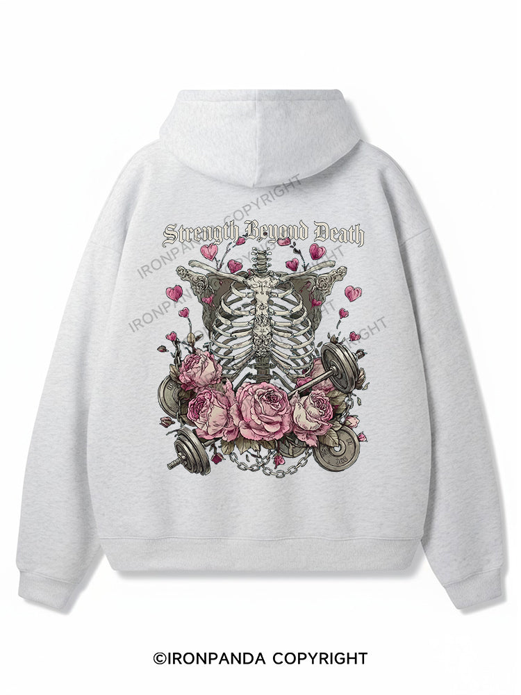 STRENGTH BEYOND DEATH Premium Fleece Gym Hoodie