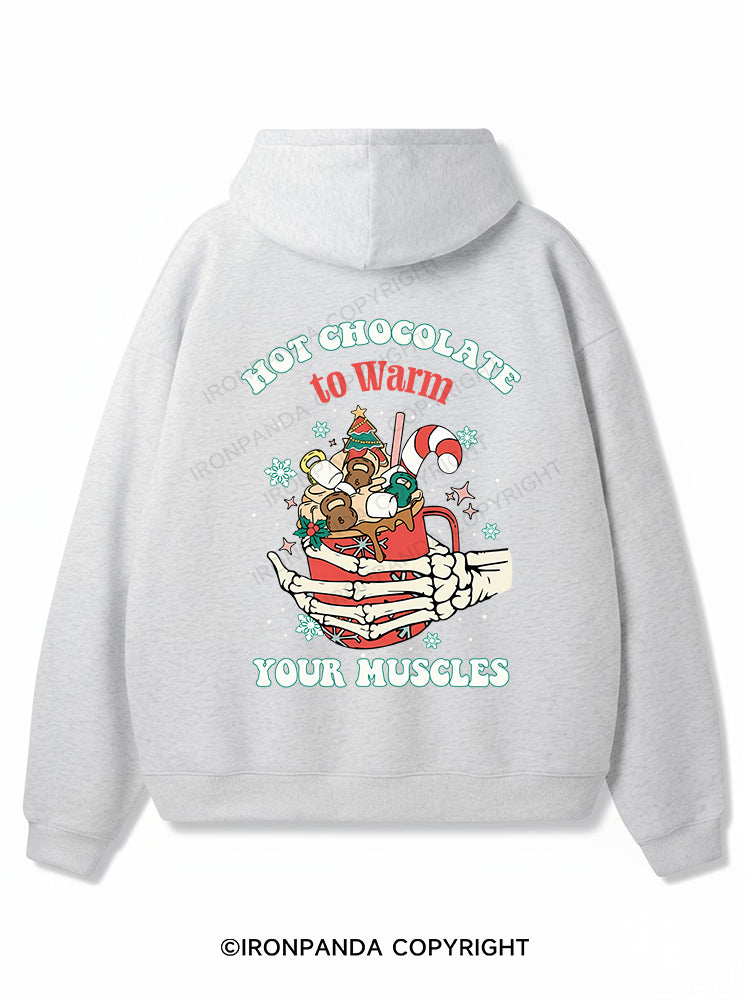 HOT CHOCOLATE TO WARM YOUR MUSCLES Premium Fleece Gym Hoodie
