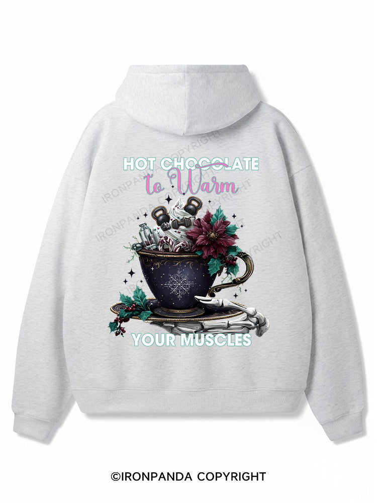 HOT CHOCOLATE YOUR MUSCLES Premium Fleece Gym Hoodie