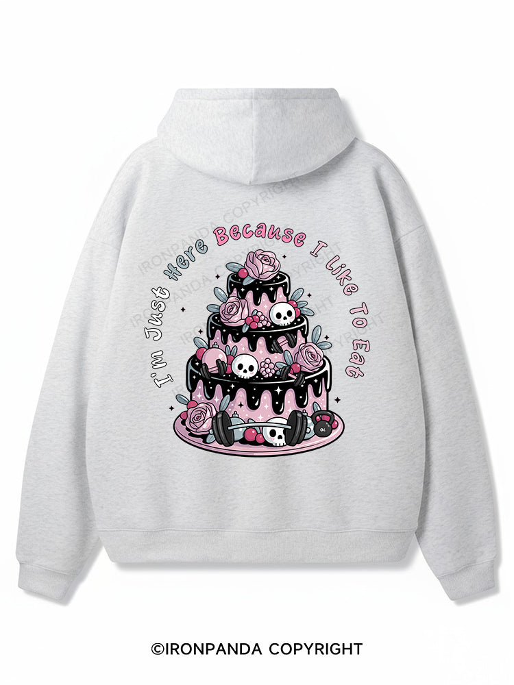 i'm just here because I like to eat Premium Fleece Gym Hoodie