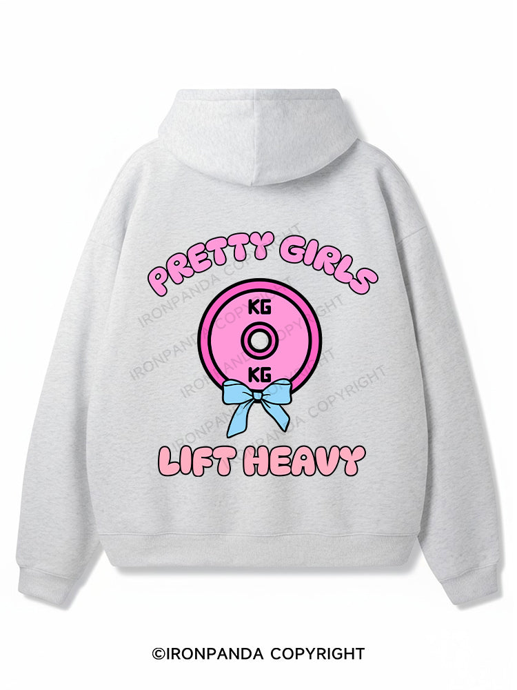 PRETTY GIRLS LIFT HEAVY Premium Fleece Gym Hoodie