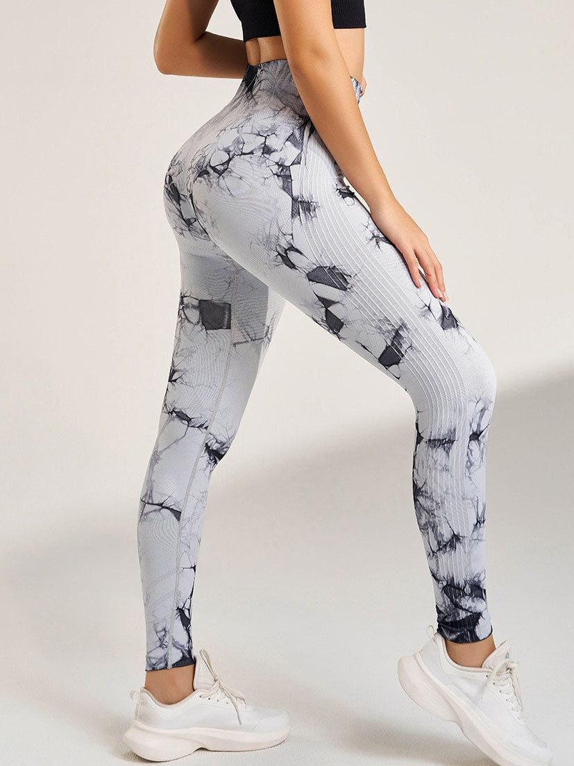 Elastic Tie Dyed Fitness Yoga Pants