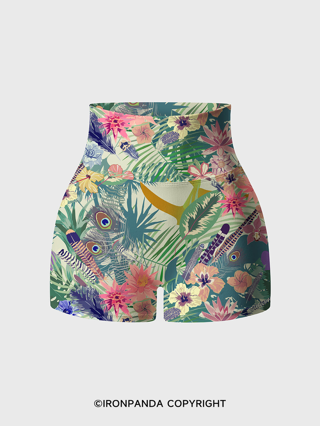 Tropical Paradise Printed Yoga Shorts