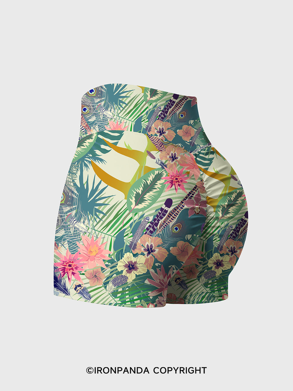 Tropical Paradise Printed Yoga Shorts