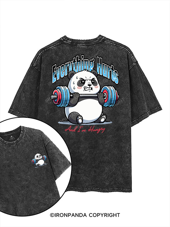 Everything Hurts And I'm Hungry printed Gym Shirt