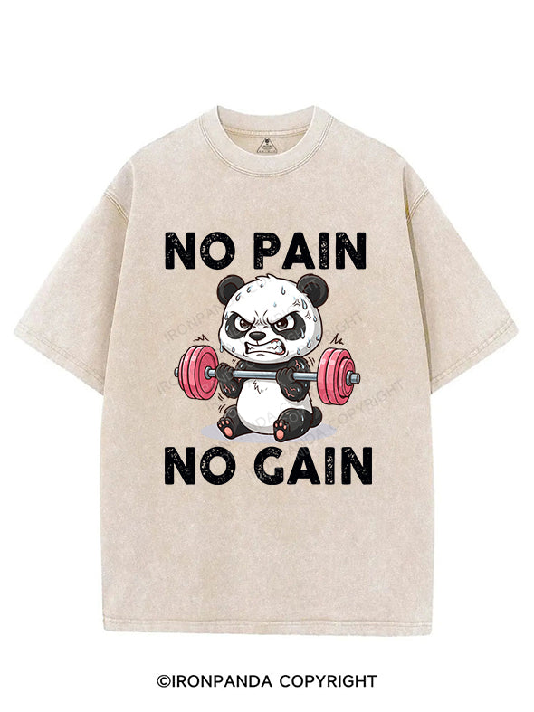 no pain no gain--panda VINTAGE GYM SHIRT