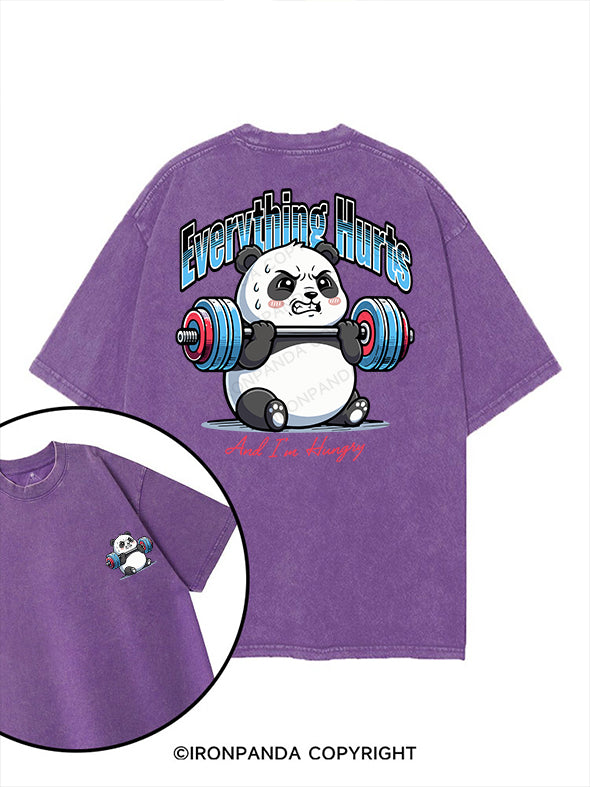 Everything Hurts And I'm Hungry printed Gym Shirt