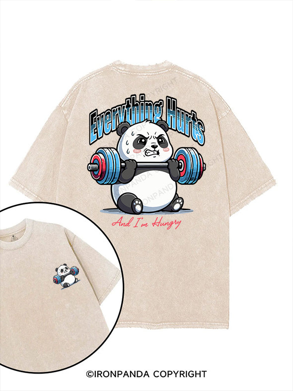 Everything Hurts And I'm Hungry printed Gym Shirt
