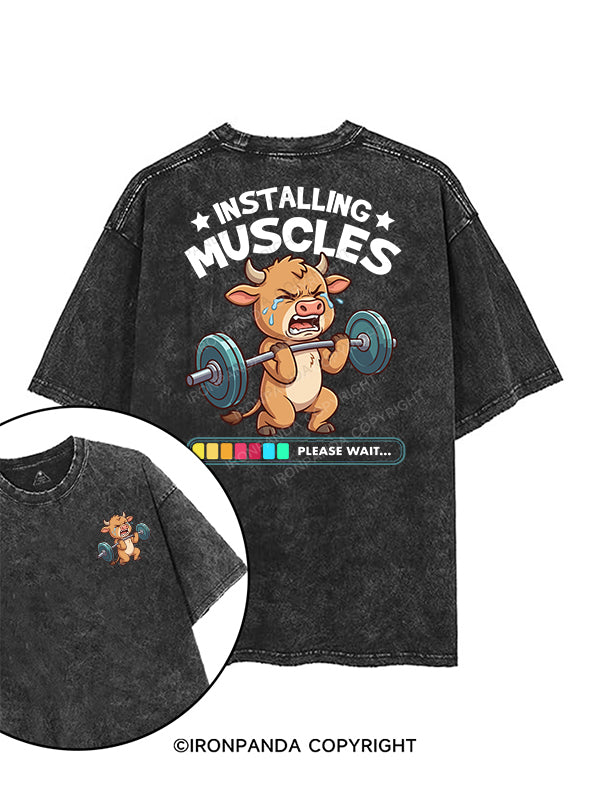 Muscle Installation in Progress printed Gym Shirt