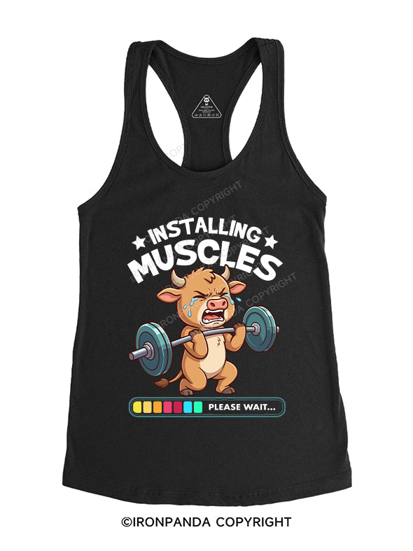 Muscle Installation in Progress Gym Racerback Tank