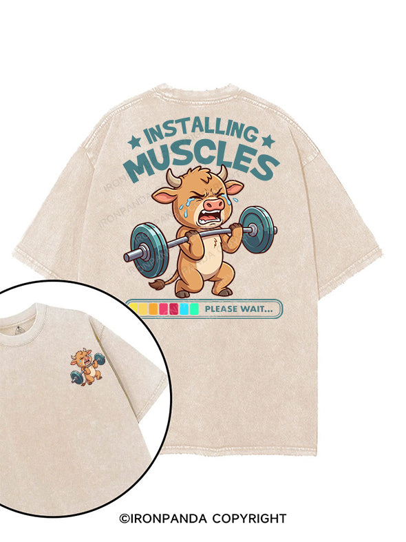 Muscle Installation in Progress printed Gym Shirt