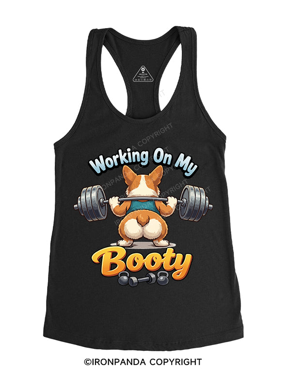 working on my booty Gym Racerback Tank
