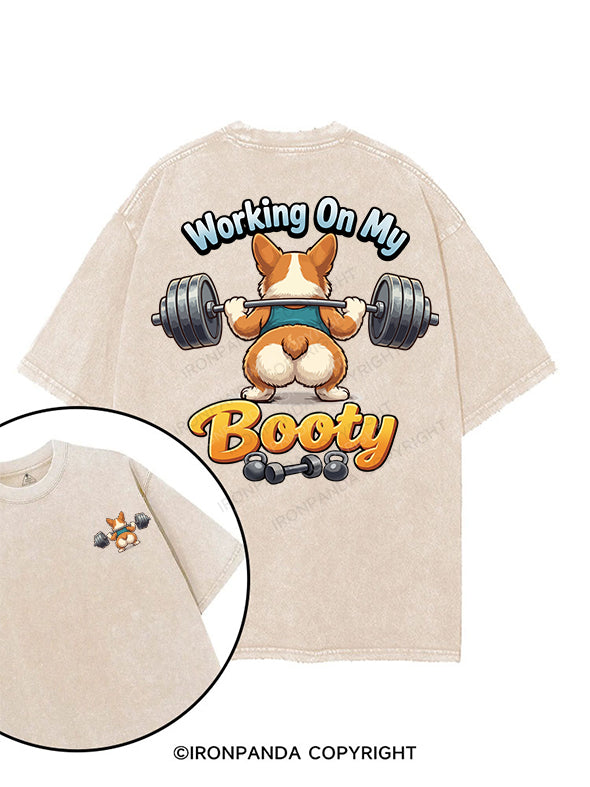 working on my booty printed Gym Shirt