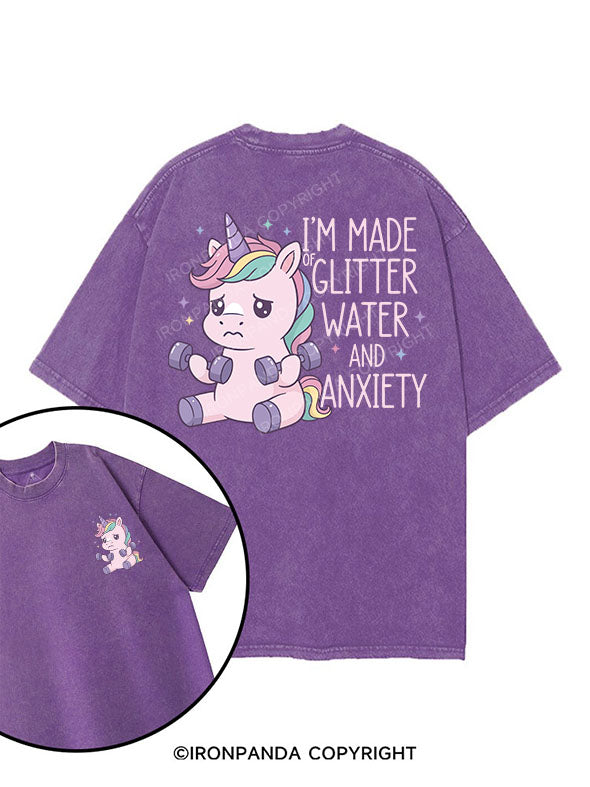 I’M MADE OF GLITTER WATER AND ANXIETY printed Gym Shirt