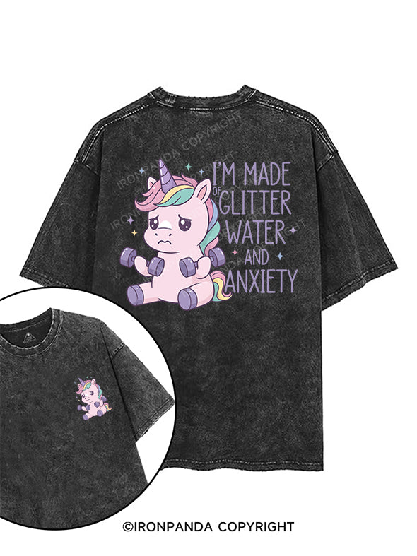 I’M MADE OF GLITTER WATER AND ANXIETY printed Gym Shirt