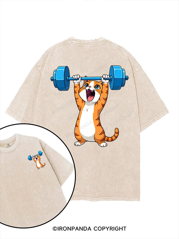 gym cat printed Gym Shirt