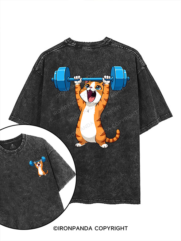 gym cat printed Gym Shirt