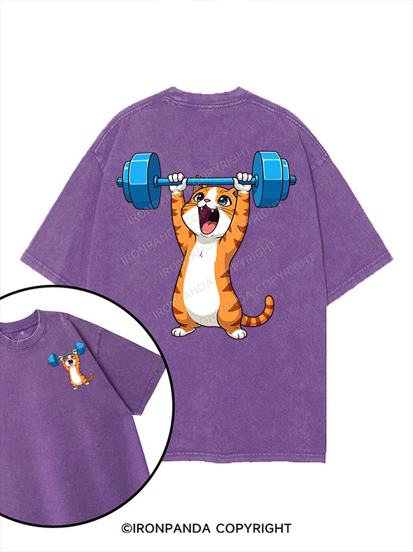 gym cat printed Gym Shirt