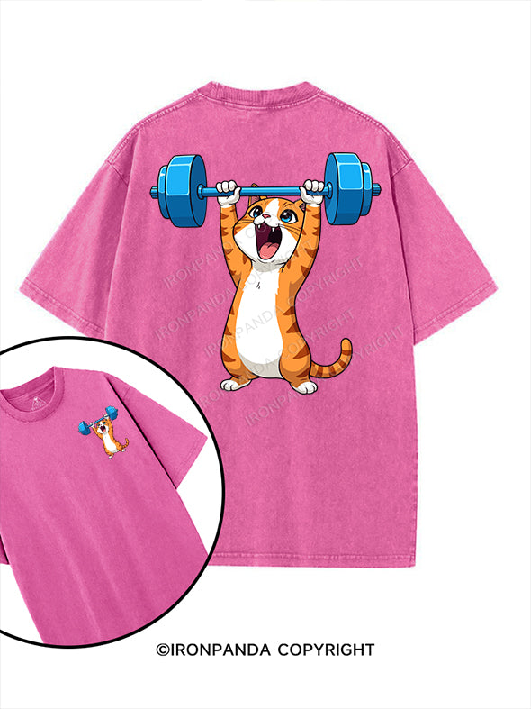 gym cat printed Gym Shirt