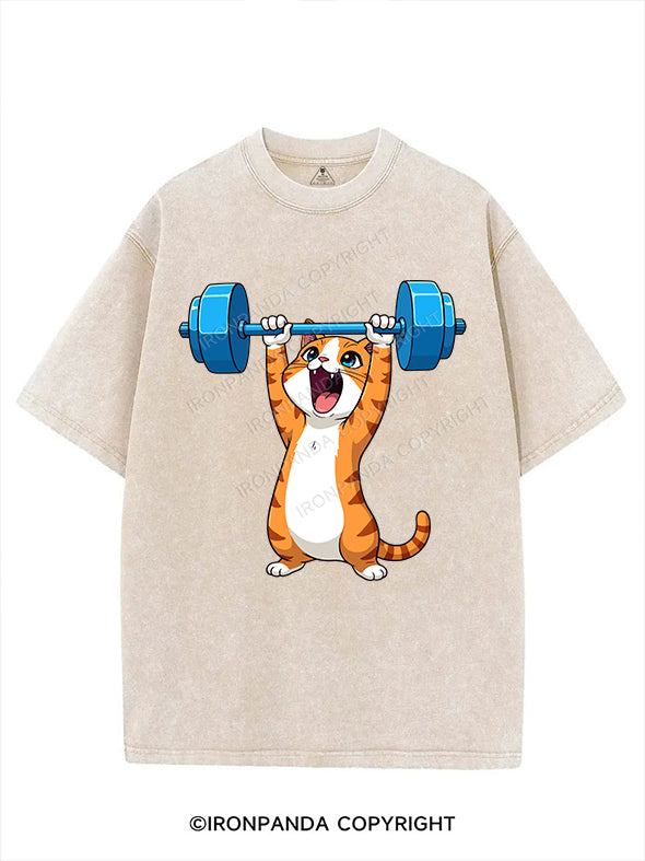 gym cat VINTAGE GYM SHIRT