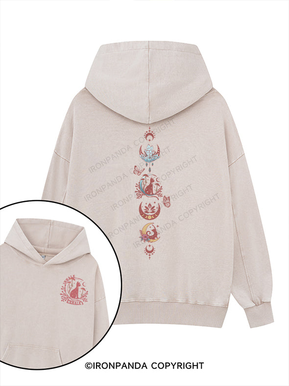 inhale&exhale Printed Washed Gym Hoodie