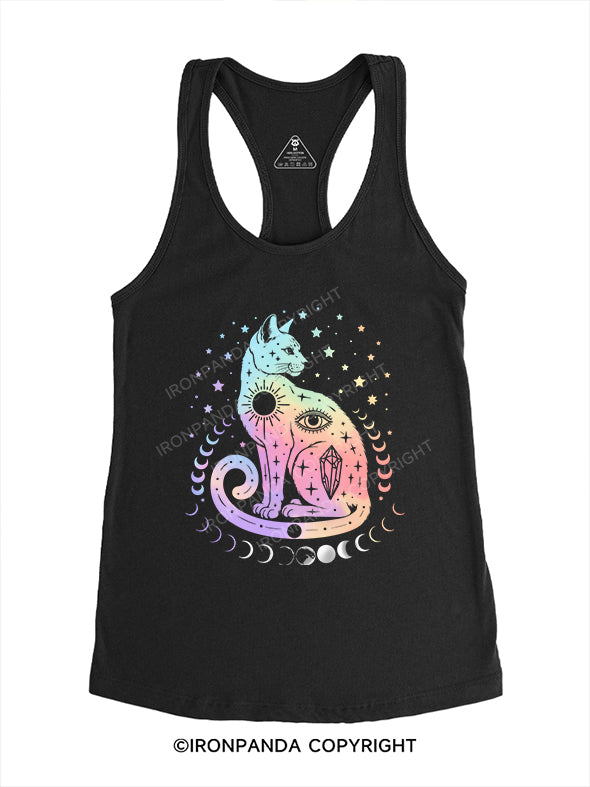CELESTIAL MAGIC CAT Gym Racerback Tank