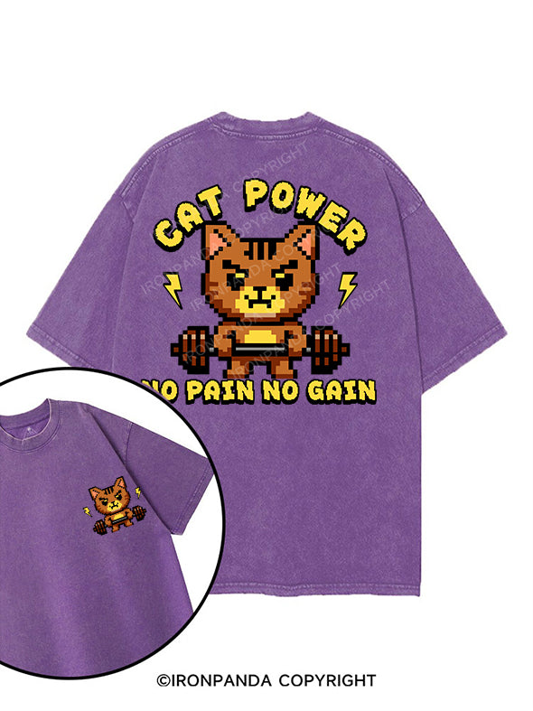 cat power printed Gym Shirt