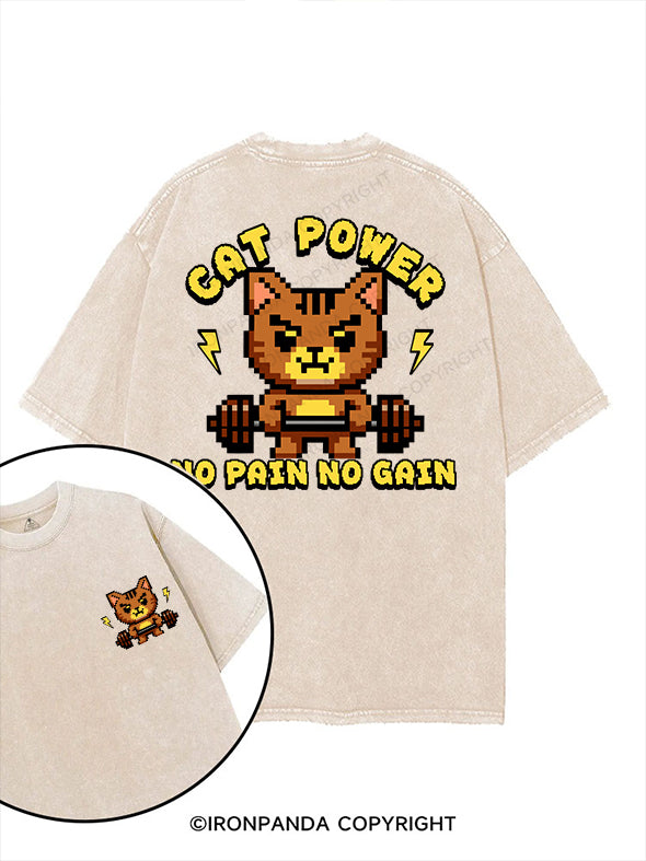 cat power printed Gym Shirt