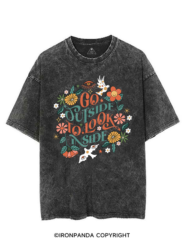 GO OUTSIDE TO LOOK INSIDE VINTAGE GYM SHIRT