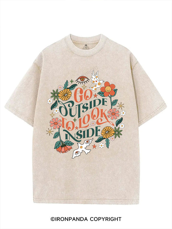 GO OUTSIDE TO LOOK INSIDE VINTAGE GYM SHIRT