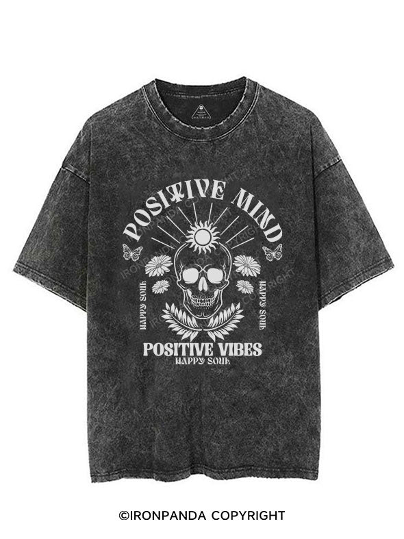 POSITIVE MIND POSITIVE VIBES VINTAGE GYM SHIRT