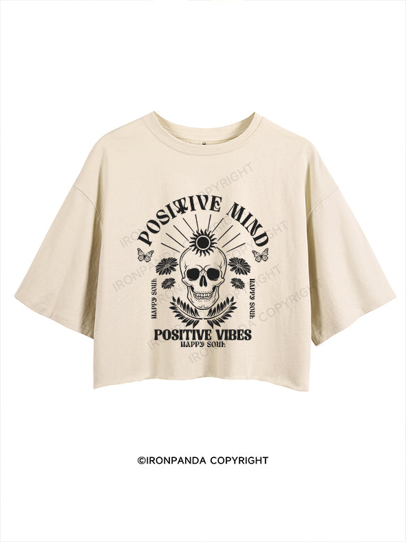 POSITIVE MIND POSITIVE VIBES CROP TOPS