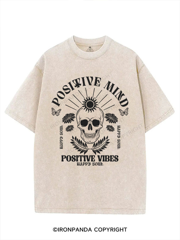 POSITIVE MIND POSITIVE VIBES VINTAGE GYM SHIRT