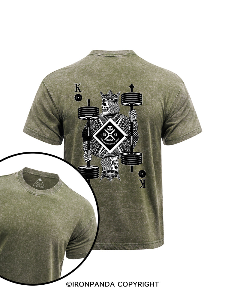 king of heavy printed Washed Gym Shirt