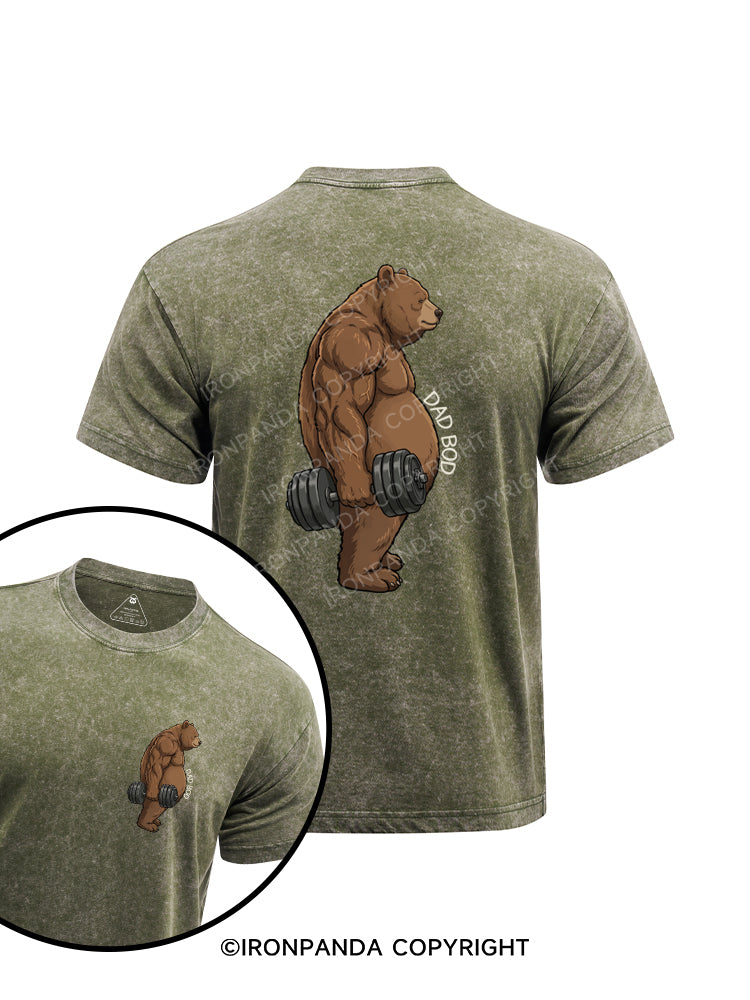 DAD BOD printed Washed Gym Shirt