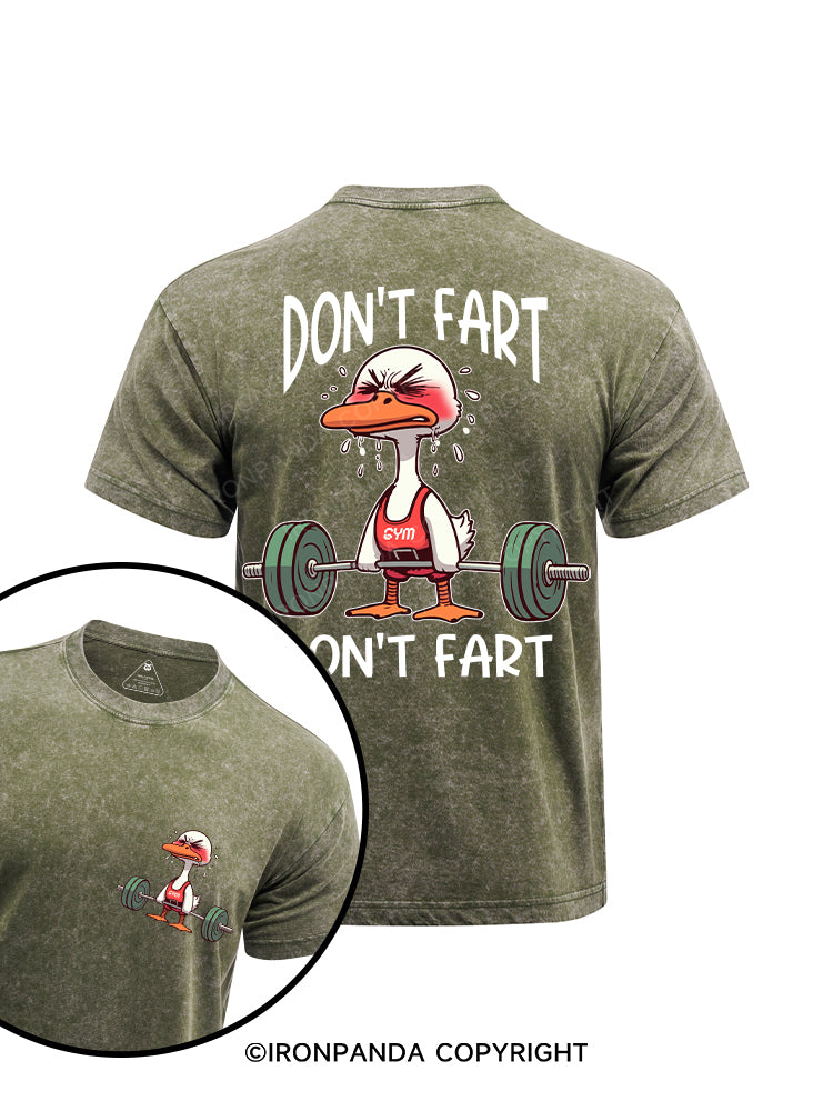 DON'T FART duck printed Washed Gym Shirt