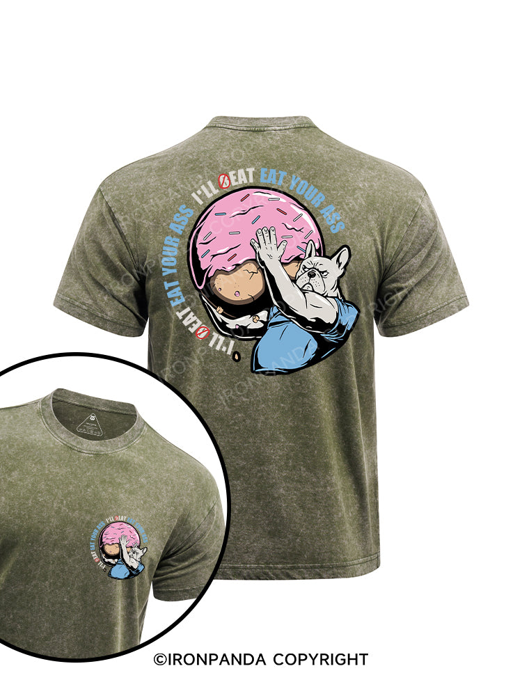 I'll Beat Eat Your Ass printed Washed Gym Shirt