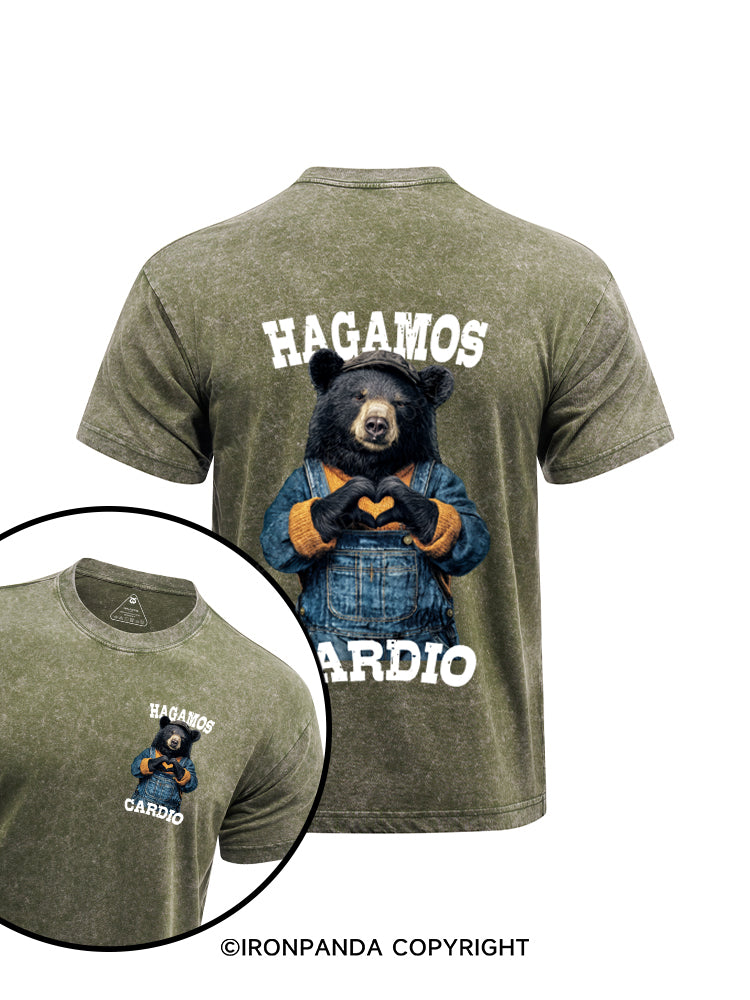 HAGAMOS CARDIO printed Washed Gym Shirt