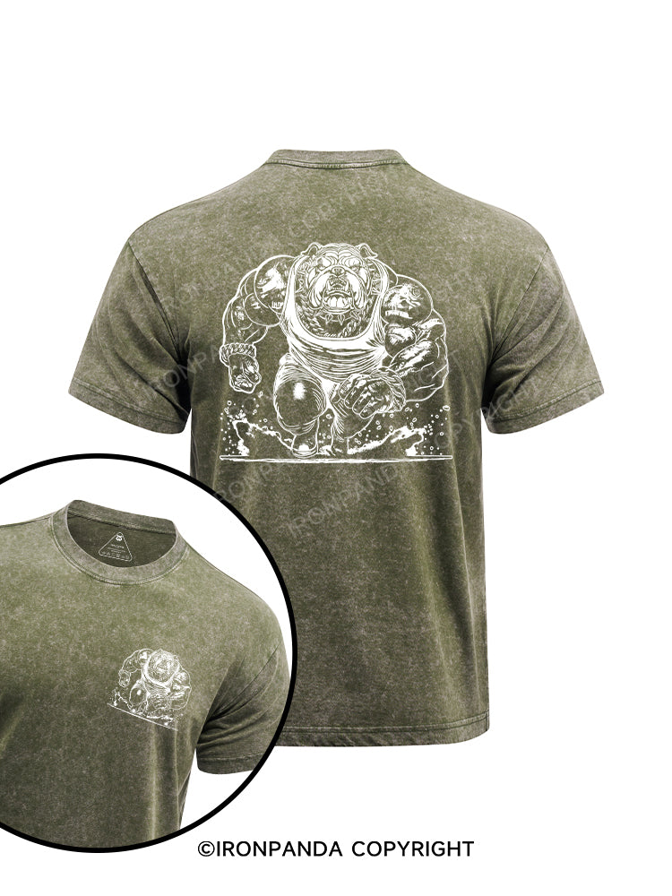 BE THE ALPHA printed Washed Gym Shirt
