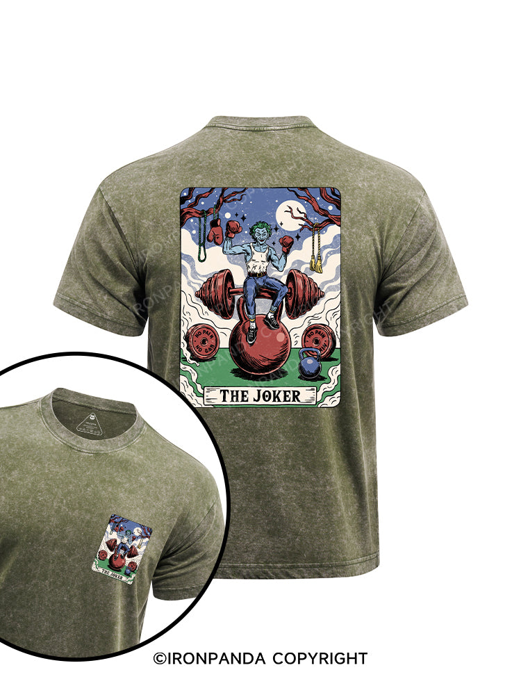 the joker printed Washed Gym Shirt