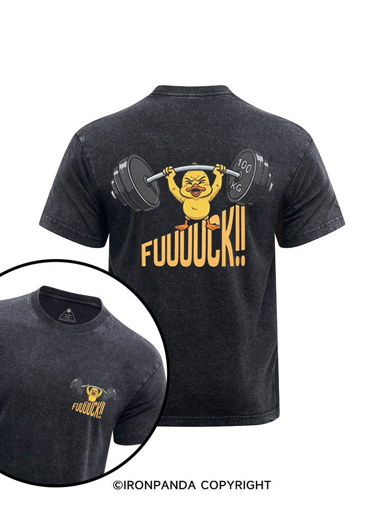 FUUUOCK!!  printed Washed Gym Shirt