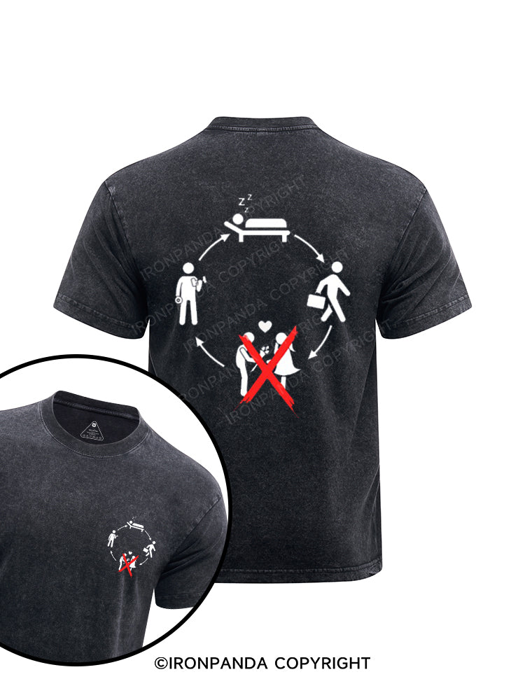 Daily Routine printed Washed Gym Shirt